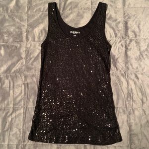 Black sequin tank top